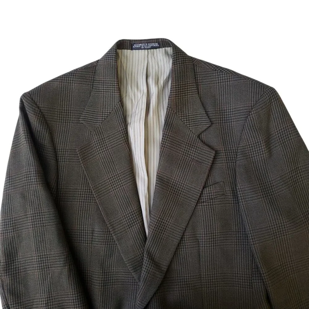 Hunting Horn Ivy Prep Glen Plaid Wool Blazer Jacket Sport Coat J Riggins 38R